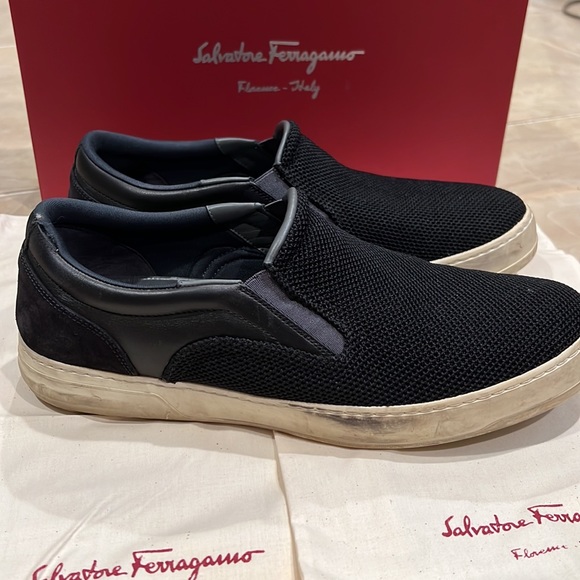 Authentic Salvatore Ferragamo Lizard 2 Slip On - Black Size 9 1/2 , Nero Calf main image 6